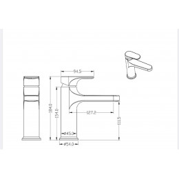 Смеситель для умывальника SPECTRE черный матовый