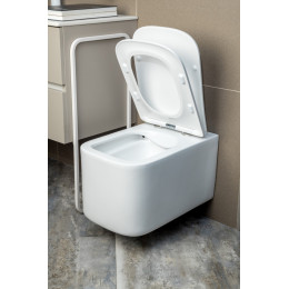 Унитаз подвесной, Mane Белый матовый c крышкой