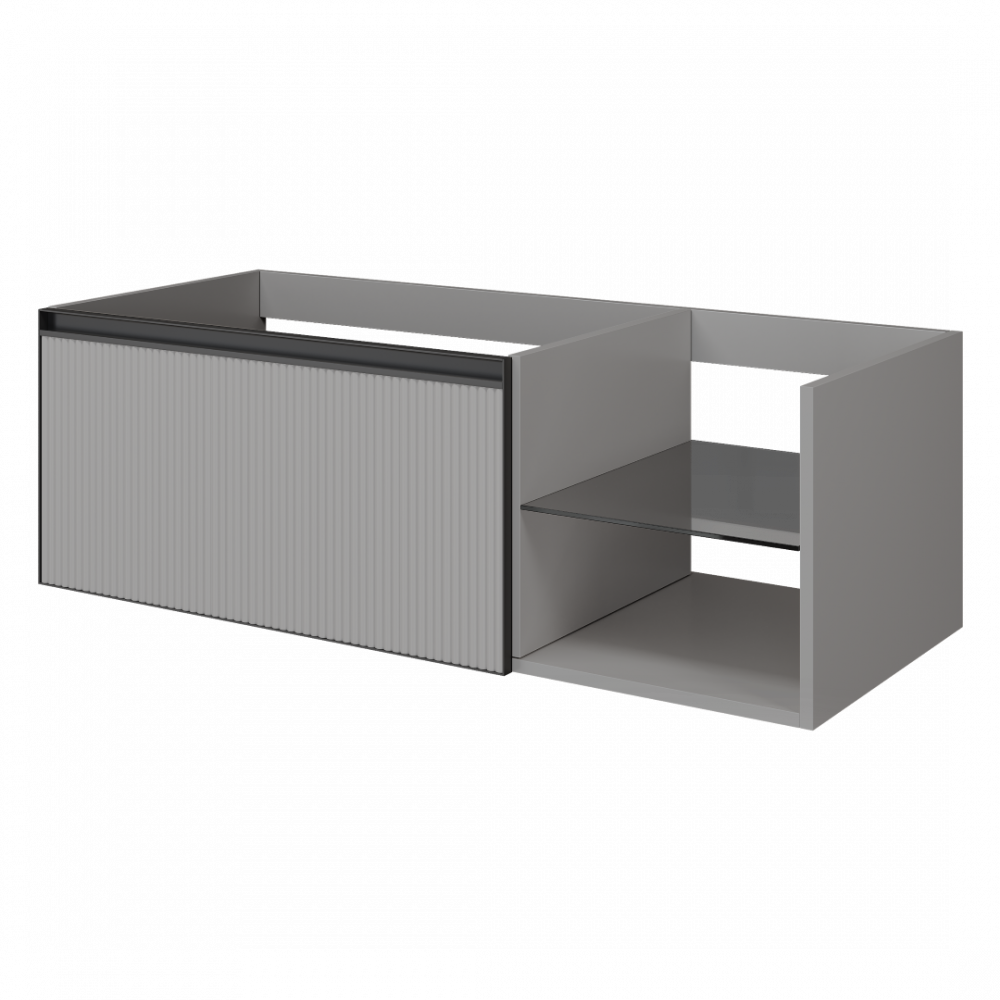 QUATRO 6 120см (80+40) тумба рифл LUNA FUGA профиль ANTHRACITE