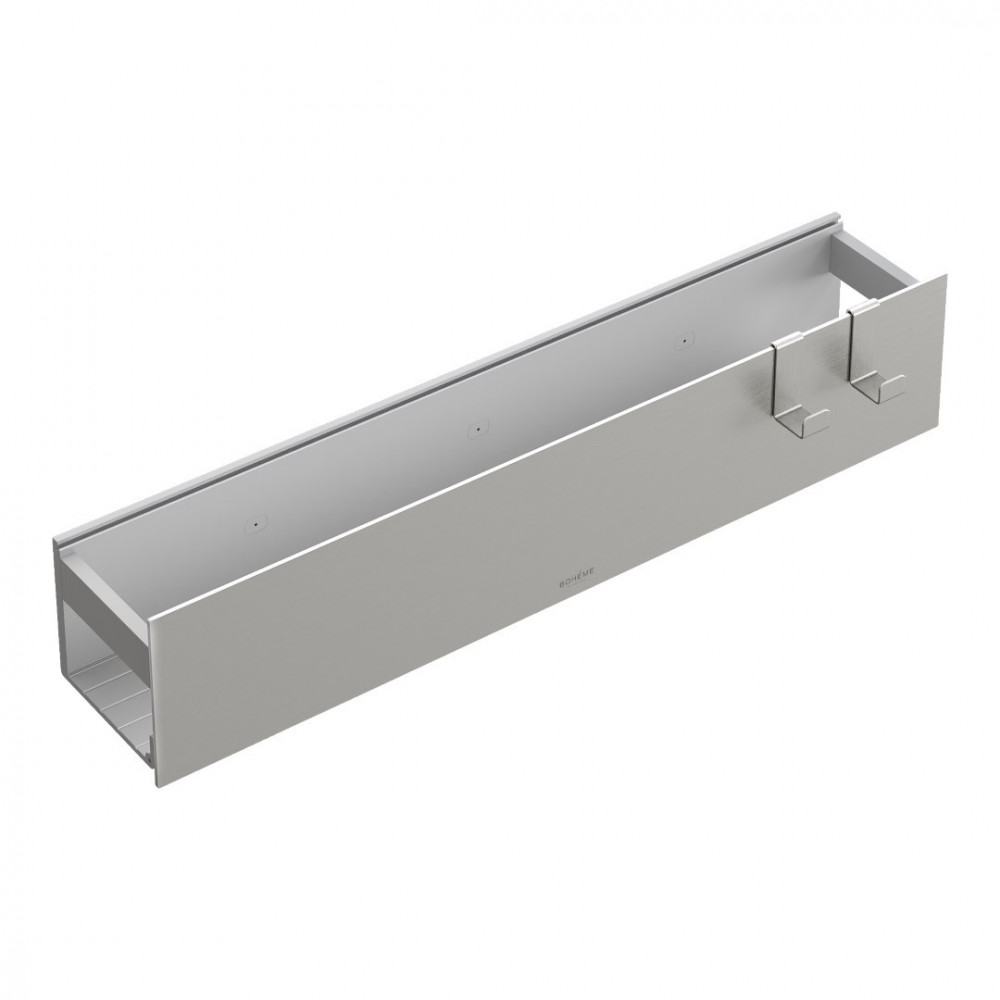 Полка настенная 60см Nickel brushed + 2 крючка