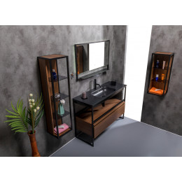 Раковина моноблок Vallessi 120 антрацит керамика