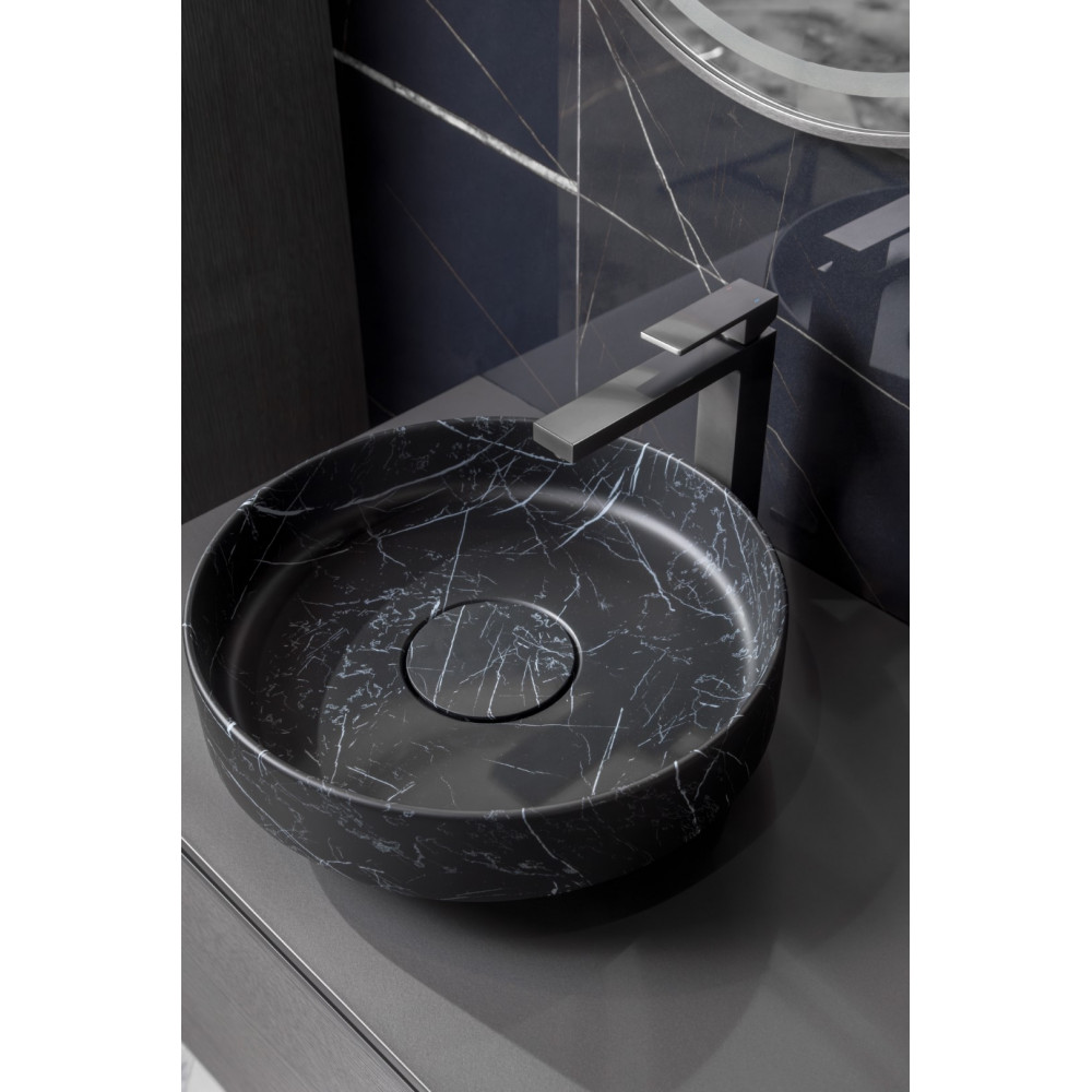 Раковина накладная Corian 400*130 Nero Marquina