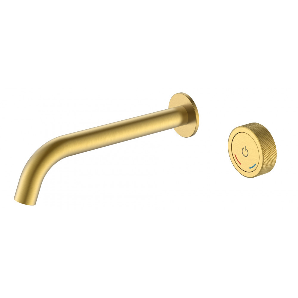 Смеситель автоматический для раковины из стены на 2 отв. TECH Matt Gold