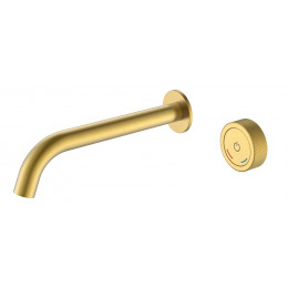 Смеситель автоматический для раковины из стены на 2 отв. TECH Matt Gold