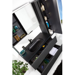 Зеркальный шкаф Vallessi 100 антрацит мат. с подстветкой