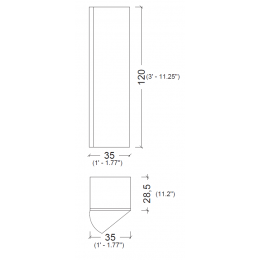 Пенал Vallessi 120*35*28,5cm Кашемир глянец