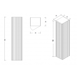 Пенал MONACO капучино глянец + золото без ножек