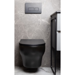 Унитаз подвесной FIORE Черный матовый c крышкой, функция Торнадо