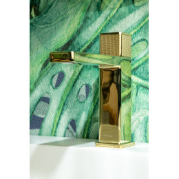 Смеситель для раковины Boheme Quad 159-G Gold, автоматический