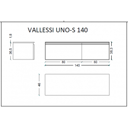 Ящик под столешницу 140см LIGHT OAK VALLESSI UNO-S