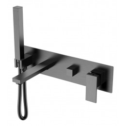 Смеситель для ванны встроенный Qubic Matt Gun Metal