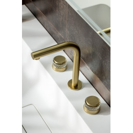 Смеситель на столешницу AURA на 3 отв. MAT GOLD