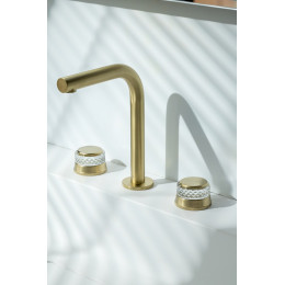 Смеситель на столешницу AURA на 3 отв. MAT GOLD