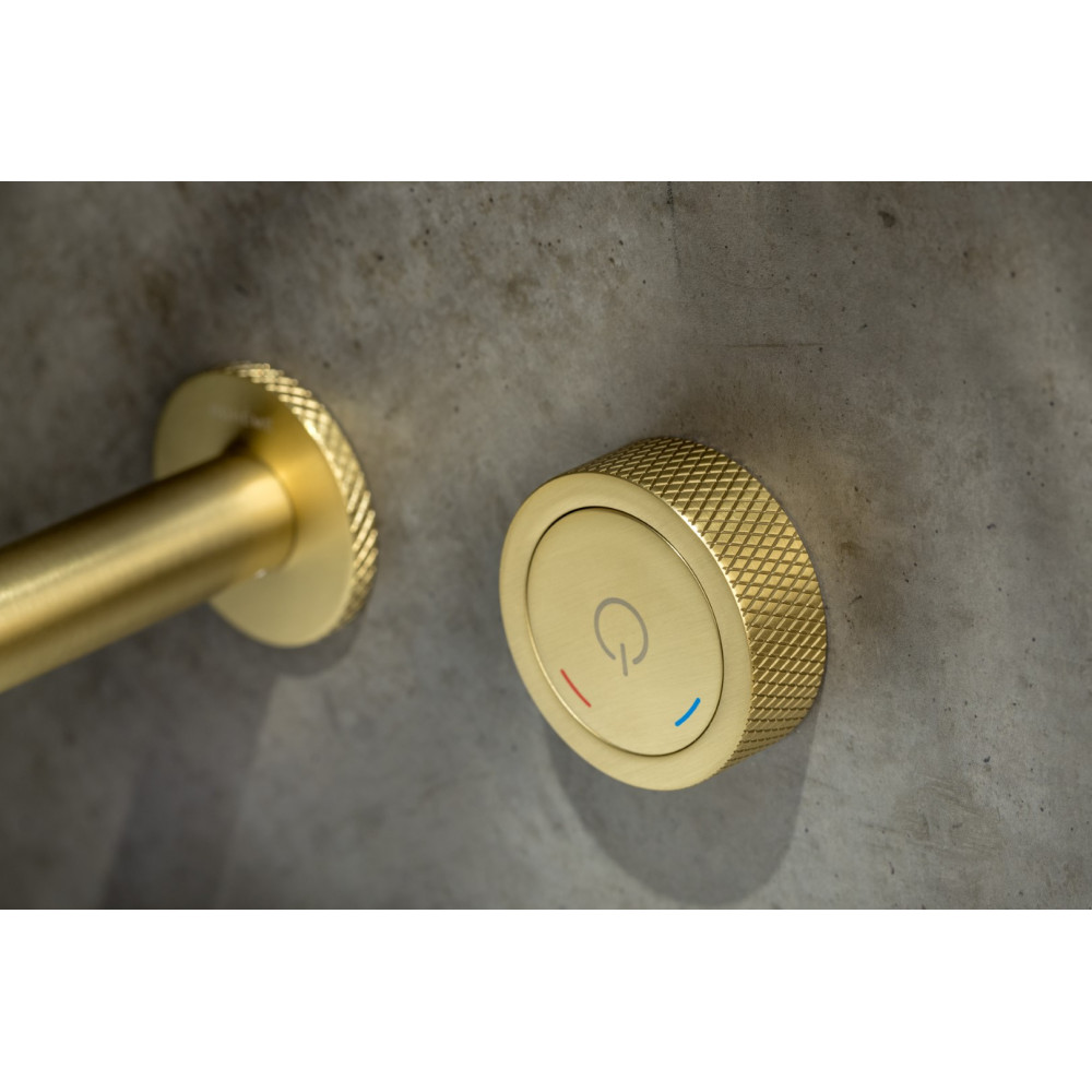 Смеситель автоматический для раковины из стены на 2 отв. TECH Matt Gold