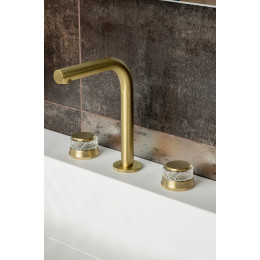 Смеситель на столешницу AURA на 3 отв. MAT GOLD