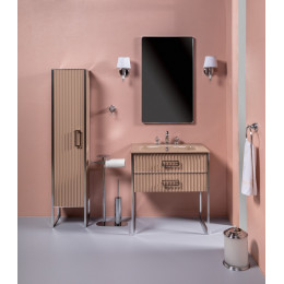 Тумба MONACO 80см h84см капучино глянец + хром под раковину моноблок