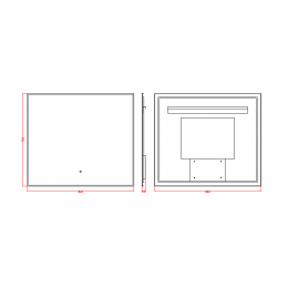 Зеркало прямоугольное c мет. рамой, подсветка, сенсор, 80*70см Gold