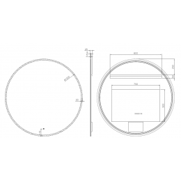 Зеркало круглое , подсв., сенсор, антизапотевание, D120cm