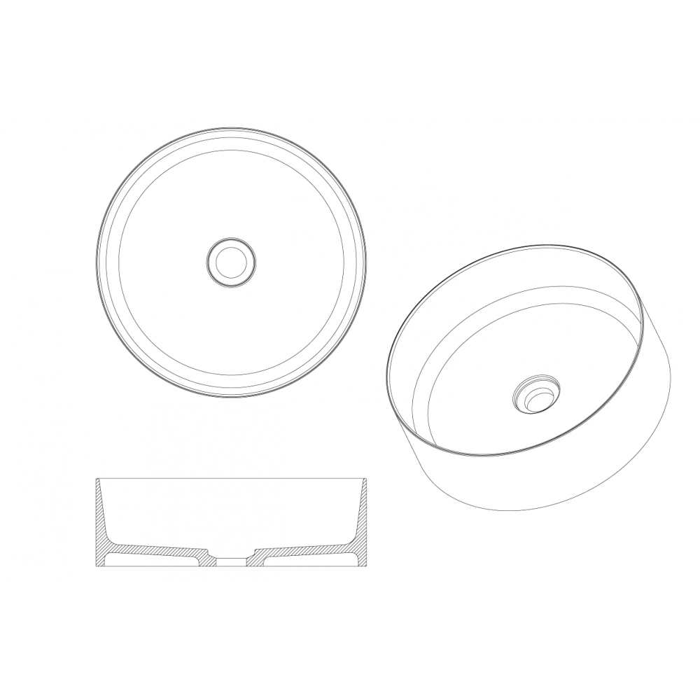 Раковина LV204 Corian серебро 41,5*14см