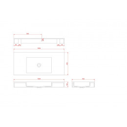 Столешница моноблок FLAT ST 100см (1004*452*100)