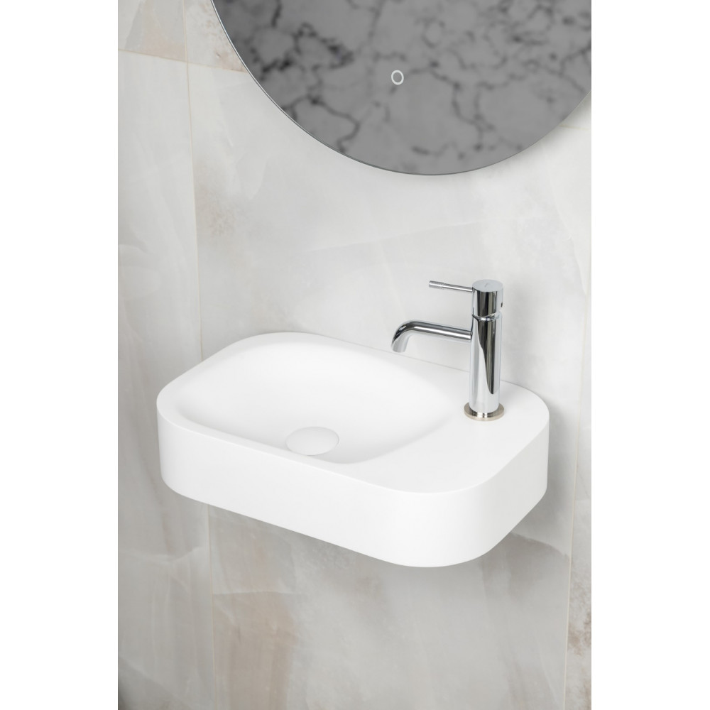 Раковина накладная Corian 480*320*100 Matt White