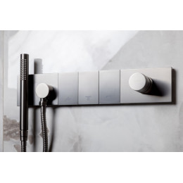 Встроенная душевая система  с изливом ZODIAC, трехпозиционная Gun Metal