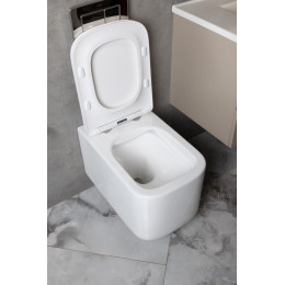 Унитаз подвесной, Mane Белый глянец c крышкой