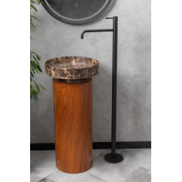 Смеситель для умывальника напольный Uno Black