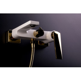Смеситель напольный VENTURO белый-золото