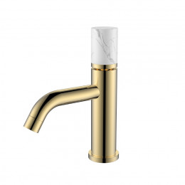 Смеситель STICK для умыв.низ.GOLD MRAMOR WHITE_Комплект