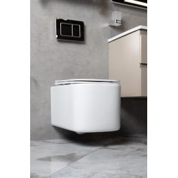 Унитаз подвесной, Mane Белый глянец c крышкой