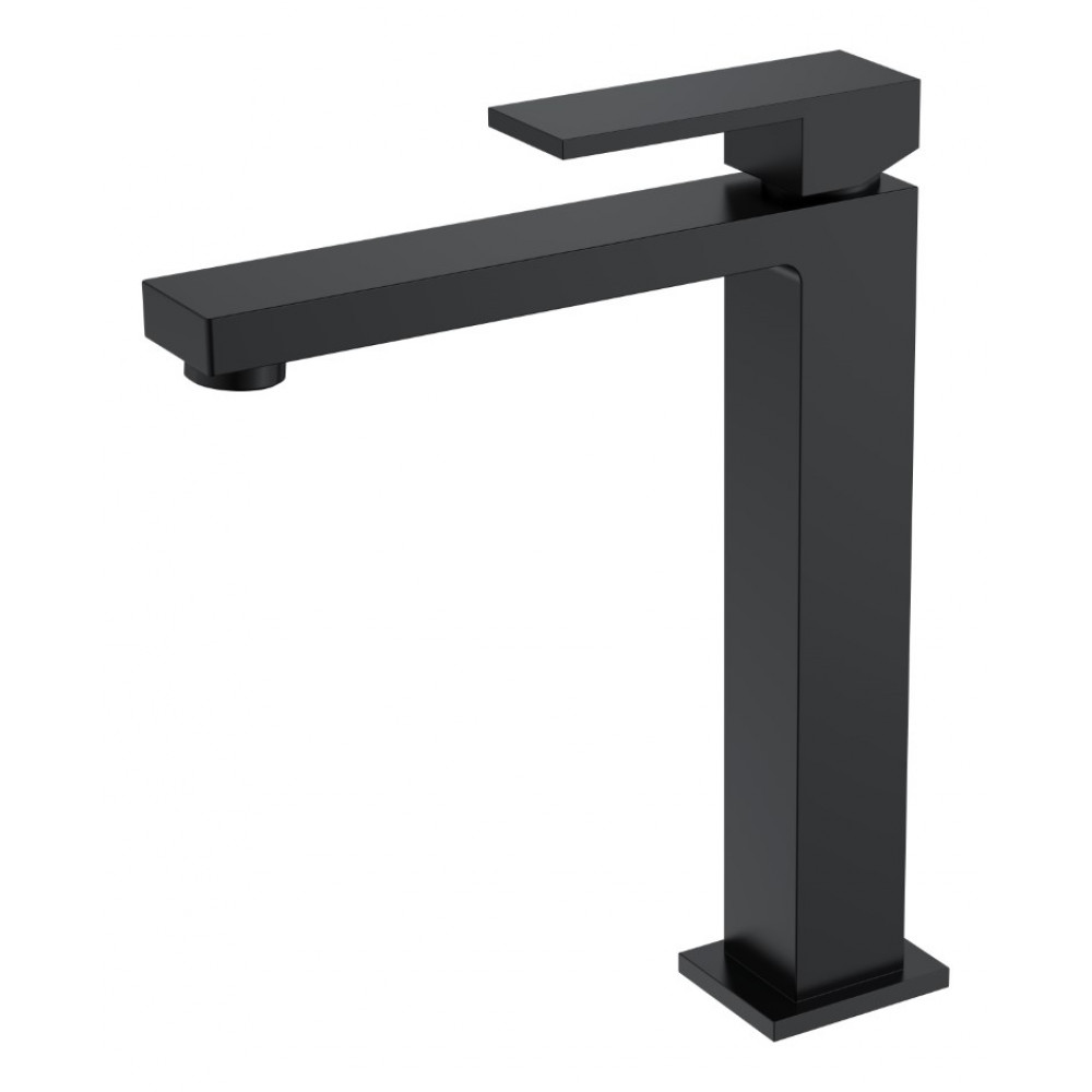 Смеситель для умывальника высокий Qubic Matt Black