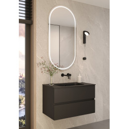 Тумба без раковины Vallessi 80*46cm АНТРАЦИТ мат. 2 полки,