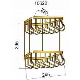 Угловая двойная полка(металл) IMPERIALE