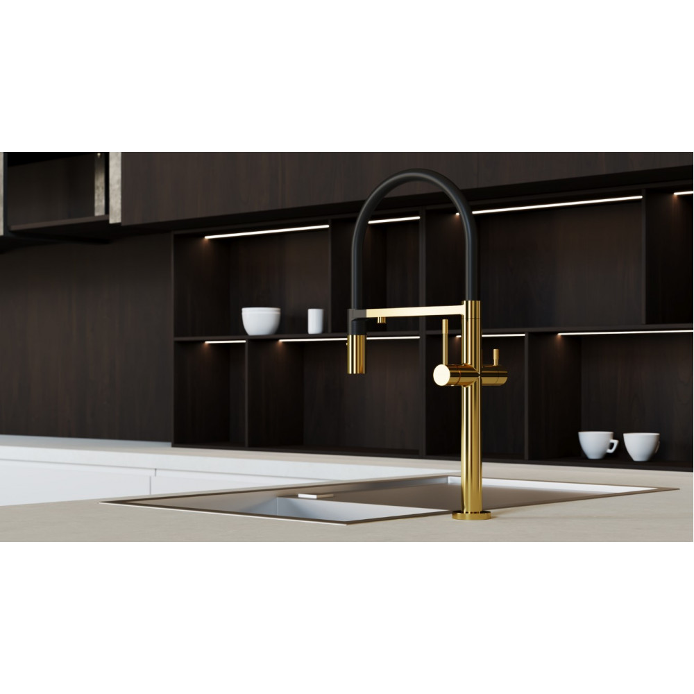 Смеситель для кухни UNO GOLD  c краном для питьевой воды