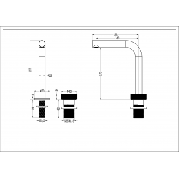 Смеситель автоматический для раковины на 2 отв. TECH Gun Metal