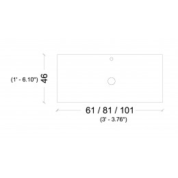 Столешница прямая белая 100 VALLESSI