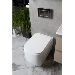 Унитаз подвесной, Mane Белый глянец c крышкой