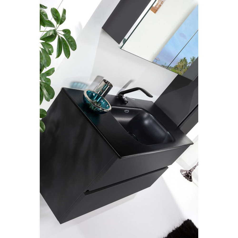 Тумба без раковины Vallessi 100*46cm АНТРАЦИТ мат. 2 полки,