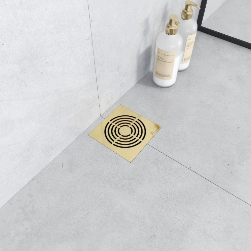 Душевой трап SMART DESIGN 15x15 cm, нерж.сталь ЗОЛОТО