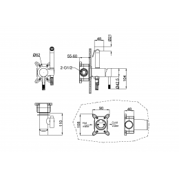 Смеситель гигиенический, Uno. MattGold