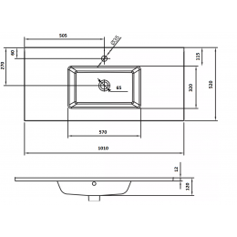 Столешница стекло 100см моноблок БОРДО