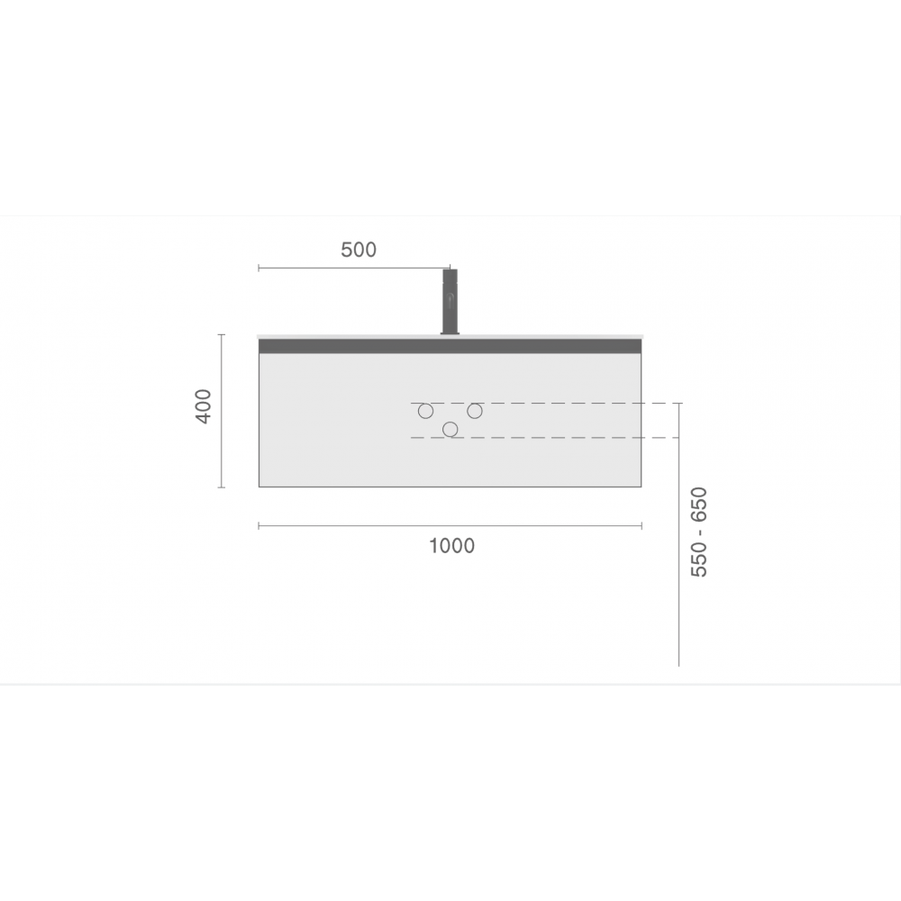 QUATRO 1 100CM тумба ANTHRACITE цвет профиль ANTHRACITE