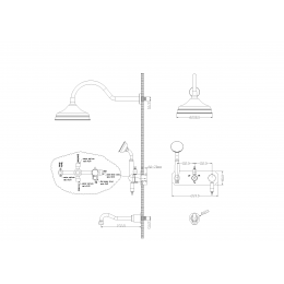 Смеситель для ванны, встроенный IMPERIALE Ripresa_Комплект