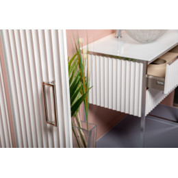 Тумба MONACO 80см h74см белая глянец + хром под раковину чашу