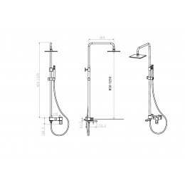 Душевая стойка (комплект), Q GoldGold