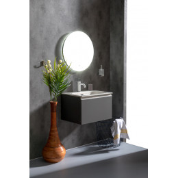 Тумба без раковины Vallessi 60*46см Антрацит матовый, 1 полка