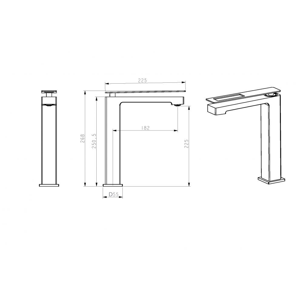 Смеситель Q для умыв. выс. WhiteChrome_Комплект