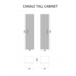 Пенал Canale белый+золото без ножек_Комплект