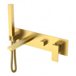 Смеситель для ванны встроенный Qubic Matt Gold